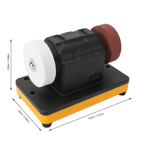 Banapoy 3" Mini Bench Grinder With Variable Speed, Powers 2000 To 6000 RPM, Cordless Design with dual wheels.
