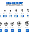 Top Shelf Sae Precision Chrome Steel Ball Bearings 500 Piece Assorted Bike Tool Kit sizes and quantities from 3/32 to 13/32 inches.