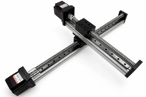 Top Shelf Ball Screw Linear Slide Table Featuring Bulletproof 30kg Load Capacity Precision Motion Stage And Drop Dead Smooth Rail Guide 350mm Stroke For Automation Projects Complete Kit showing metal rails and ball screw design.