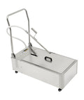 Heavy Duty 55L Commercial Fryer Filter System With Oil Filler Cart Truck Separator, foldable stainless steel design, ideal for restaurant use.
