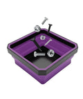 Collapsible Magnetic Parts Tray For DIYers Must Have 4.5 Inch Square Silicone Tool Tray With Dual Sided Magnetic Base in purple with screws