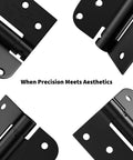 Badass Heavy Duty Self Closing Door Hinges 3 Pack 4 Inch Matte Black showcasing square corners and smooth spring action.