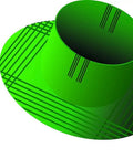 Green ABS plastic component resembling a Sprinkler Head Guard Protector Donut Style Patented Sprinkler Protection Prevents Mower Damage 10 Pack
