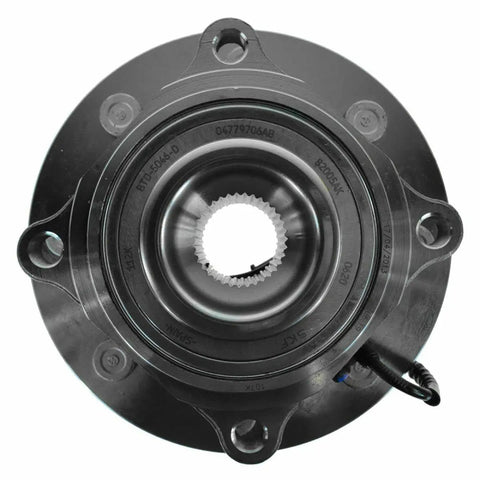 Heavy Duty Front Wheel Bearing And Hub Assembly Direct Replacement For 4WD Trucks And Suv, top view showing pre-greased bearings.