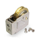 Slick Heavy Duty Sliding Door Rollers With Double Wheel Assembly And Muted Brass Wheels Aluminum Alloy Pulleys with screws