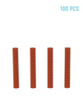 Badass Durable Silicone O Rings 100 Pack Red 7mm OD 4mm ID 1.5mm Width VMQ Non Toxic Waterproof Seal Gaskets stacked neatly.