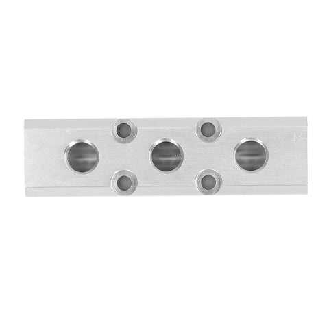 Front view of Aluminum Pneumatic Manifold Air Distribution Block With G12 Inlet And G14 Outlet 30X30mm Ports Built Tough For Industrial Grade
