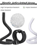 360 Degree Flexible Dust Collection Hose System For Smoke Extraction 1.8 Inch Welding Sucker Suction Tube With Articulated Arm Pipe Kit, showcasing black and white plastic articulated hoses.