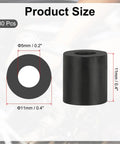 Tough As Nails Neoprene Rubber Spacers 30 Pack Anti Vibration Damping Pads showing product dimensions and black rubber material.