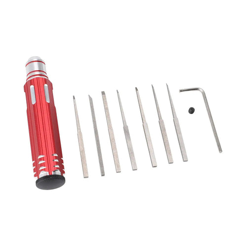 Straight Up Reliable Tungsten Steel Model Scriber With Seven Ultra Fine Blades For Slick Line Cutting Scale Kits Bonsai Trimming And Hella Detailed Hobby Crafts, red aluminum handle with ultra thin steel blades.
