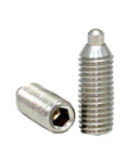 Two Piece Heavy Duty Spring Plunger Ball Pins Featuring Hex Socket Threads Milled From Rust Proof 304 Stainless Steel