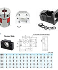 Built Tough 25Mm Cnc Ballscrew Kit components including BF support block and detailed specifications for precise assembly.