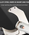 Close-up of Beast Mode Heavy Duty Cordless Cable Cutter alloy steel blade, sharp and fast for industrial use.
