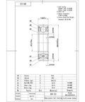 Technical drawing of 10 Pack R8 Zz Mini Chrome Steel Sealed Ball Bearings dimensions and specifications.