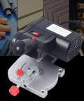 Top Shelf Mini Bench Cut Off Saw With Buttery Smooth Blade Swap And Rock Solid Countertop Clamps For Precision Angled Cuts On Wood Metal Plastic And Glass with adjustable clamps.