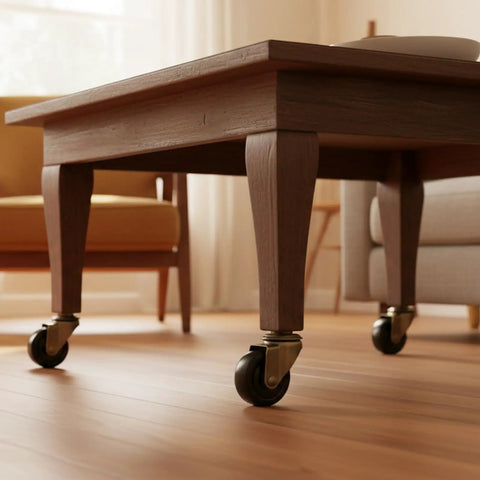 Badass Heavy Duty 2 Inch Antique Furniture Casters Roll Smooth As Silk With Zero Squeak Nonsense Using Silky Polyurethane Tires And Sealed Bearings Fits Sturdy Couches Tables Chairs 5 16X1 5 Stem Set Of 4 For Homes on a wooden table.