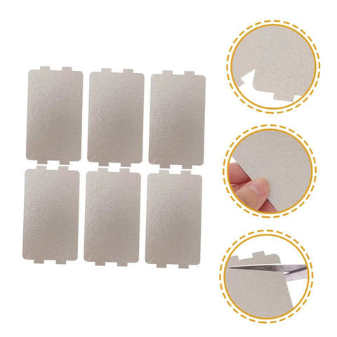 Six Pack Microwave Waveguide Mica Sheet Covers For Heat Insulation And Splatter Guard Replacement Pads, close-up cutting detail