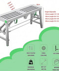 Built Tough Adjustable Portable Foldable Scaffold Tower Ladder Bench With 400kg Capacity shown with height adjustments