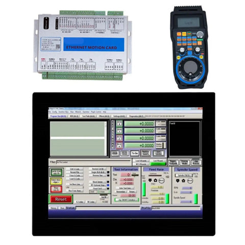 Three Four Six Axis Motion Controller With Control Panel And Breakout Board And Wireless MPG Pendant For CNC Milling And Routing
