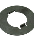 Steel retaining washer for front steering suspension repair kit, used for secure component mounting.