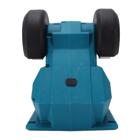 Heavy Duty Cordless Mini Bench Grinder With A Rock Solid 5500 Rpm Motor and flat base for stability on work surfaces.