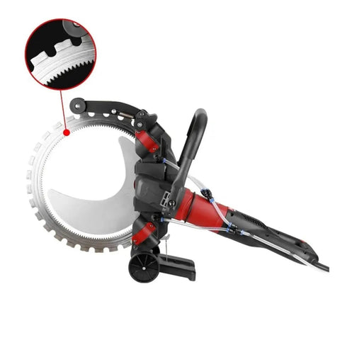High Frequency Circular Saw Built Different For Reinforced Concrete Wall Slicing And Cement Road Milling With Pro Grade Precision, side view showing durable blade and handle.