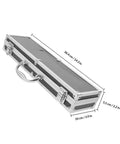 Durable Aluminum Tool Organizer Box With Secure Twist Latches Portable Travel Case Scratch Proof Exterior top view dimensions 36.4cm x 10cm x 5.5cm