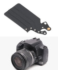 No Sweat Shutter Blade Replacement Kit For Canon Dslr Repair, black aluminum blades for Canon cameras, shown with DSLR.