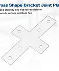 Two Pack 3030 Cross Shape Corner Bracket Joint Plate For Aluminum Extrusion, Heavy Duty Carbon Steel, Built To Last, Silver Finish