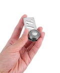 Heavy Duty Stainless Steel Sliding Door Pulley Kit With Slick Ball Bearings And 23mm Axles For Smooth Wardrobe Cabinet Glides Built Tough Quick Swap Roller Set Four Pack in hand with visible ball bearing.