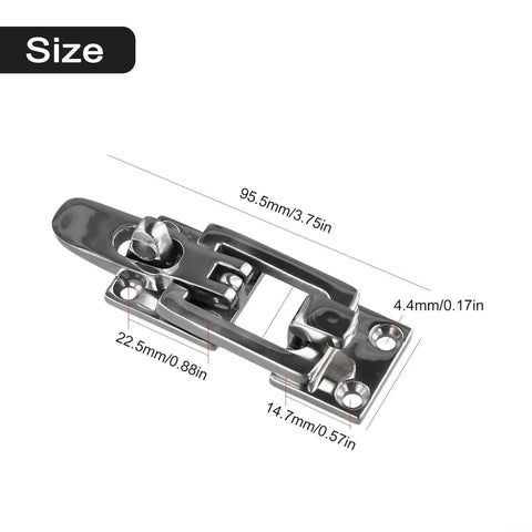 Marine Grade 316 Stainless Steel Square Boat Door Latch With Zero Rattle Design For Smooth Cruise Vibes And Heavy Duty Saltwater Guard Secure Cabin Lock Hardware Built To Take A Beating On Open Water size dimensions shown in millimeters.