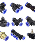 Assorted Two Way Quick Push Pneumatic Fitting Connector For 8mm Tubing Air Hose Joint Dope Push Fit Fittings Set 20 Pack