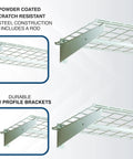 Two Pack Heavy Duty Steel Wall Garage Shelving Set 36 In By 18 In Adjustable Shelves With Hanging Rod White Powder Coated Finish