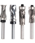 Compact Up And Down Compression Router Bit For Woodworking Carving Engraving With Hardened Steel Core for flush trim finish with detailed angles.