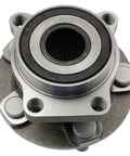 Fresh Wheel Bearing And Hub Assembly Kit Fits 2016 Through 2018 Subaru Crosstrek detailed view of front hub with steel components.