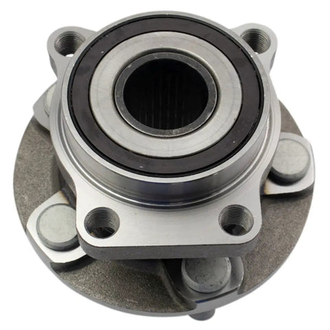Fresh Wheel Bearing And Hub Assembly Kit Fits 2016 Through 2018 Subaru Crosstrek detailed view of front hub with steel components.