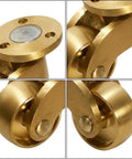 Heavy Duty Brass Casters Four Pack Double Ball Bearing Furniture Wheels Rust Resistant close-up showing dual ball bearing design.
