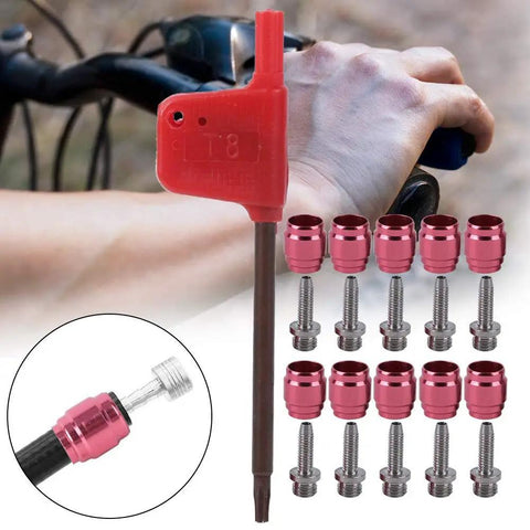 All In One Hydraulic Bike Fitting Kit With 10 Barbed Olive Set And Stainless Steel Brake Line Needles Plus T8 Tool