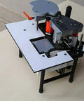 Portable Edge Bander For DIY Woodworking On The Go With Double Sided Glue And PVC Edge Banding Capabilities Adjustable Speed Control 0 To 6 Meters Per Minute Works With 10 To 60 mm Wide Boards Compact Handy Pro Grade Tool side view