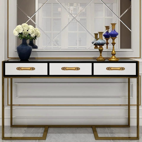 European Style Barn Door Handle Antique Metal Pull For Sliding Doors And Cabinets And Cupboards, shown on a sleek console table
