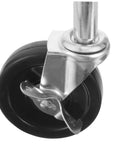 Heavy Duty Spring Loaded Gate Caster With Shock Absorbing Suspension For Buttery Smooth Rolling On Wood And Tubular Farm Gates Built Rock Solid For Residential Or Commercial Property Hassle Free Install Setup, close-up of wheel and mounting hardware.