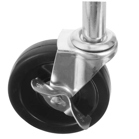Heavy Duty Spring Loaded Gate Caster With Shock Absorbing Suspension For Buttery Smooth Rolling On Wood And Tubular Farm Gates Built Rock Solid For Residential Or Commercial Property Hassle Free Install Setup, close-up of wheel and mounting hardware.