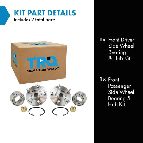 Front Wheel Bearing And Hub Assembly With Abs Sensor Left Right Side Pair includes two parts, driver and passenger side, close-up view.