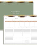 Weekly Productivity Planner Notepad For Busy Pros, 8.5 By 11 Inch Dashboard Organizer With Six Focus Areas, Green