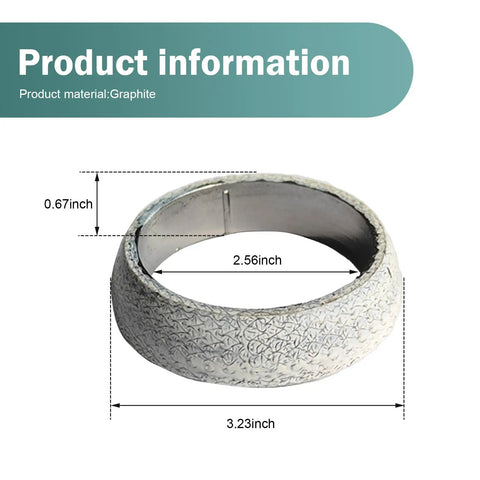 Heavy Duty Exhaust Manifold Gasket Double Pack Rock Solid Zero Leak Seal For Cars Rv Suv Trucks Extreme Heat Resistant Durable Silver with dimensions.