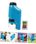 High Definition Handheld Microscope For Students Pocket Sized Biology Lab Accessory For School Science Experiments And Learning Kid Friendly And Easy To Use In Classrooms And At Home, blue compact design