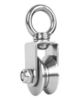 Pro Grade 48mm V Groove Cable Pulley Wheel With Swivel Joints And Dual Ball Bearings Built Tough As Nails From 304 Stainless Steel.