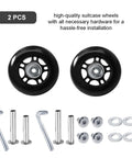 75 By 24mm Luggage Wheel Replacement Kit With Two Smooth Rolling Suitcase Swivel Wheels And All Hardware Included For Carry On Trolleys Travel Cases Durable Repair Set Includes Two Axles Screws Washers And Wrench For Easy Installation