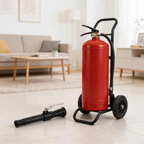 Hardcore Fire Extinguisher Nozzle Two Piece Set Slick Spray Hose Attachment Pro Grade Commercial Firefighting Accessory in home.