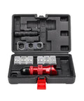Electric Rivet Nut Adapter Kit For Quick Rivet Nut Installation With Detachable Handle And All In One Components For 3mm M4 5mm 6mm M8 And 10mm Rivet Nuts For Garage And Assembly Projects in open black case with assorted components visible
